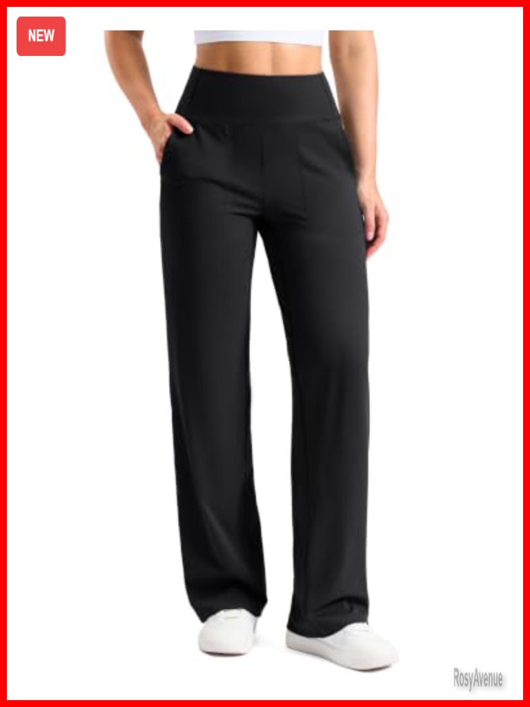 Wide Leg Sweatpants With Pockets High Waist Stretch Yoga Work Lounge